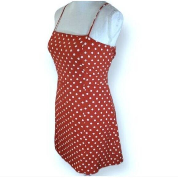 SKY AND SPARROW BRICK & CREAM/WHITE POLKA-DOT DRESS SZ.XL EUC. - Picture 5 of 9